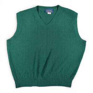 Vintage Willow Ridge Sweater Vest Adult LARGE Green Acrylic Preppy Golf USA 80s